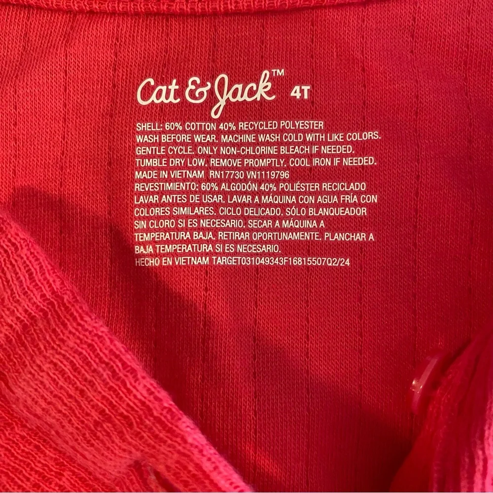 Cat & Jack Girl's Long Sleeve Dress Size 4T Bright Pink Casual Everday Play NWT